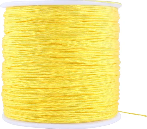 Miniatura 144 de KONMAY 1 rollo de cuerda de nailon para hacer pulseras de 150 yardas, trenzado de nailon Shamballa Macramé/cordón de cuentas de 0.4mm, cordón