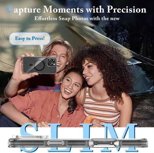 Miniatura 6 de MILPROX Compatible con iPhone 16 Pro Funda – con protector de pantalla – Compatible con MagSafe – Diseño magnético claro transparente – Que no se