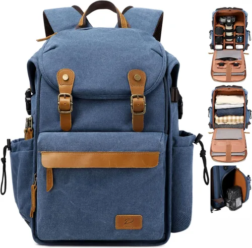 Miniatura 12 de Padwa Lifestyle Mochila negra para cámara – Bolsa profesional para cámara DSLR y UAV, mochila de lona antirrobo para cámara con cubierta