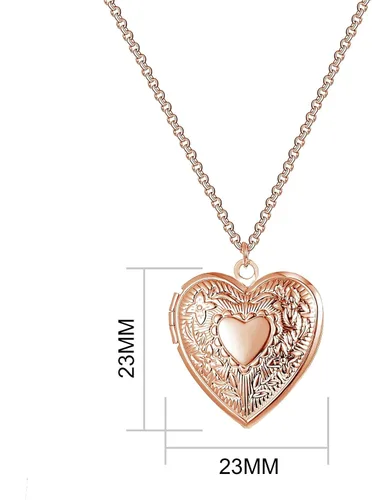 Miniatura 7 de Philip Jones Medallón de corazón chapado en oro rosa, Chapado en oro rosa