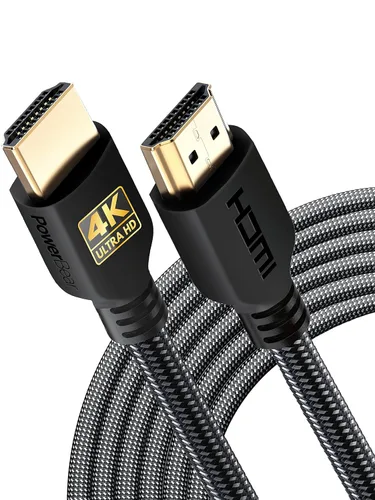 Miniatura 18 de PowerBear - Cable HDMI 4K 10 pies, nailon trenzado y conectores dorados Pack de 1 6 patas Negro