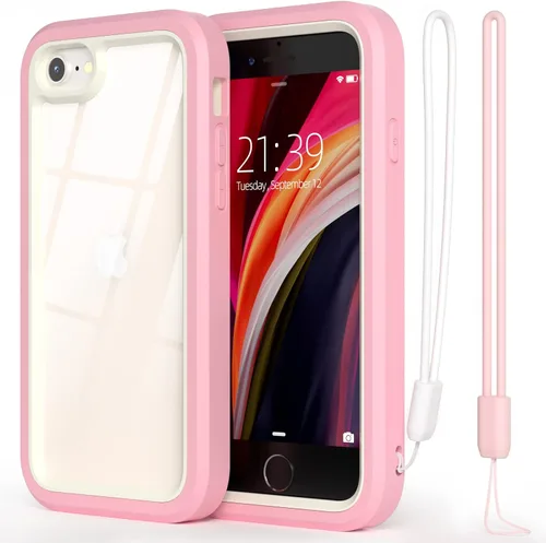 Miniatura 8 de WXR Funda para iPhone SE 2022/2020, iPhone 8/7/6S/6, parachoques de silicona suave y parte trasera e interior de policarbonato duro transparente