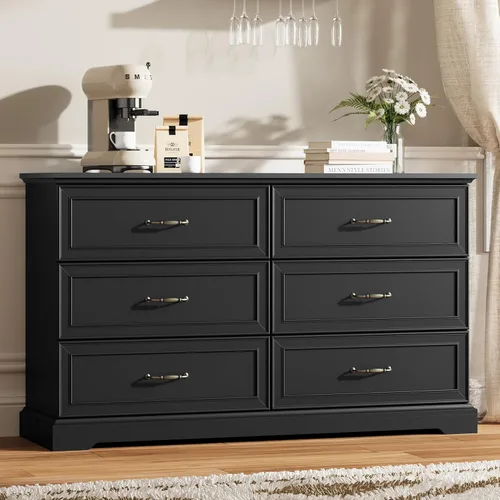 Miniatura 11 de Thacuok Cómoda de 3 cajones para dormitorio, cómoda de madera de 24 pulgadas de ancho, cómoda rústica de granja con cajones grandes y asas de metal