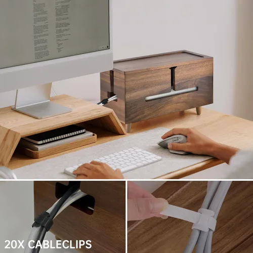 Miniatura 5 de Caja grande de organización de cables – Caja organizadora de cables y caja de regletas de alimentación para gestión de cables eléctricos – Ocultar