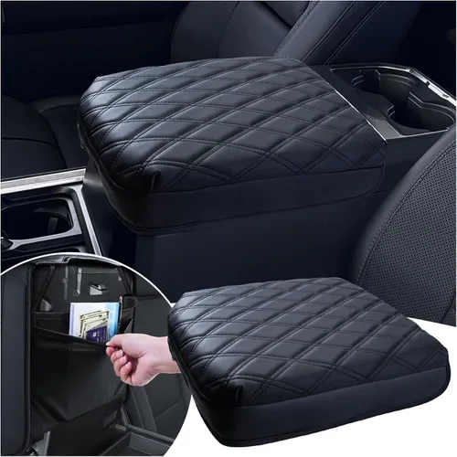 Miniatura 13 de Cubierta de consola central Sinvanho para Ford F150 F250 F350 F450 F550 2015-2025 con asiento de salto 40/20/40, cubierta protectora de reposabrazos