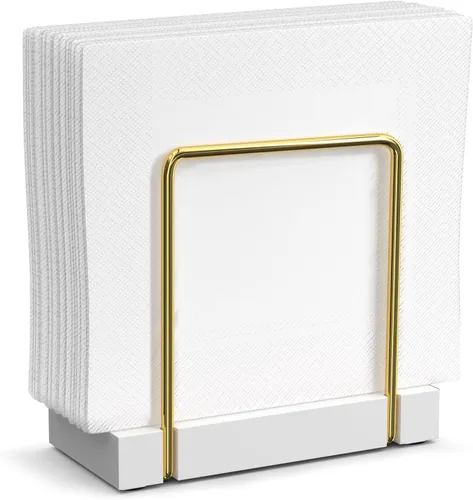Miniatura 19 de Wican Bandeja para toallas de invitados para baño, servilletas de madera y hierro para tocador, mesa de comedor, cesta de madera para toallas