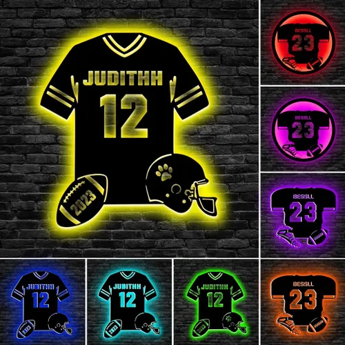 Miniatura 8 de Letrero de neón personalizado de baloncesto, luz nocturna LED de metal de baloncesto para arte de pared, 16 colores cambiantes de baloncesto