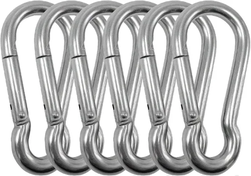 Mosquetón de acero inoxidable resistente Bushcraft Ganchos de enlace de clip a presión. Carga de 200 a 500 libras. Paquetes de 2, 6 y 12 2.8