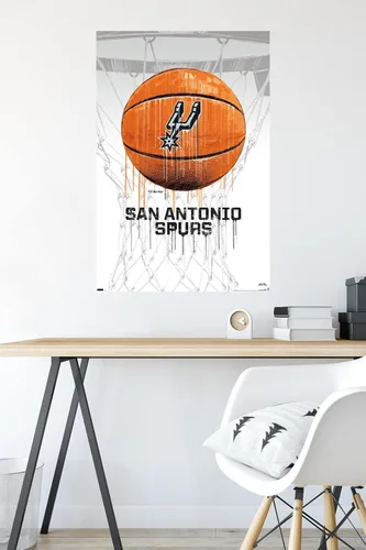 Miniatura 4 de Trends International NBA San Antonio Spurs - Póster de pared Drip Basketball 21, 22.375 x 34 pulgadas, versión premium sin marco
