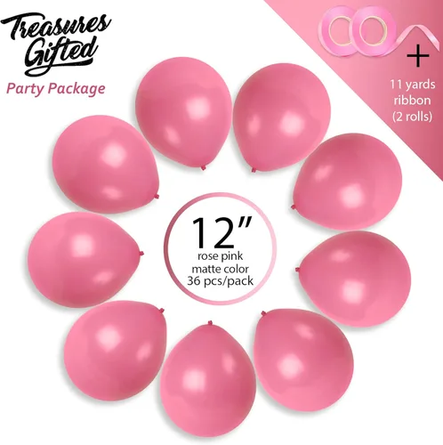 Miniatura 2 de Treasures Gifted - Globos de un solo color mate, Rosa