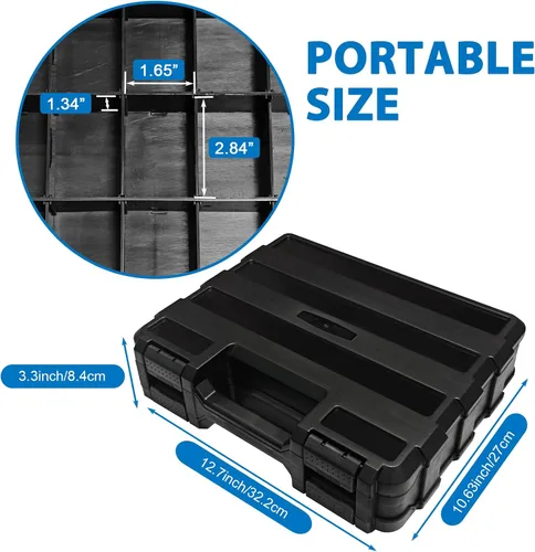 Miniatura 6 de Organizador de caja de herramientas de doble cara, caja de almacenamiento de hardware, organizador portátil de piezas pequeñas con divisores