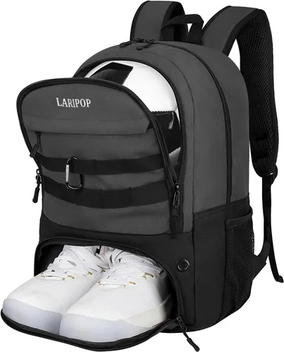 Miniatura 16 de LARIPOP Mochila de Fútbol, Bolsa de Fútbol con Soporte para Balón y Compartimento para Zapatos, Bolsas de Entrenamiento para Equipos Deportivos