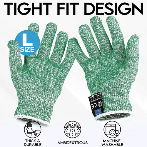 Miniatura 3 de Zulay - Guantes resistentes a los cortes, protección de grado alimenticio nivel 5, cómodos guantes de corte de seguridad, guantes de trabajo forro