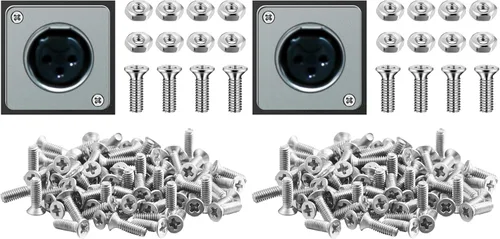 Miniatura 8 de Kit de tornillos y tuercas para panel Serie D, 50 piezas, conector de montaje en panel, tornillos M2.0.197 x 0.315 in, acero inoxidable, soportes