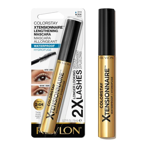 Miniatura 12 de Revlon ColorStay Xtensionnaire - Suero alargador de pestañas y rímel en uno, cepillo cónico para pestañas de aspecto 2 veces más largo, infundido