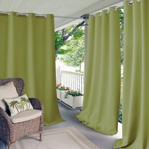 Miniatura 13 de Elrene Home Fashions Panel de cortina de ventana con ojales y protección UV para interiores y exteriores