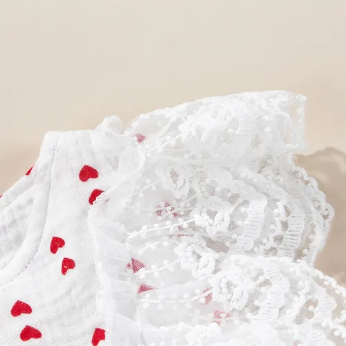 Miniatura 6 de Disfraz de tutú de tul de manga larga con estampado de corazón de terciopelo para niñas pequeñas, ropa de San Valentín