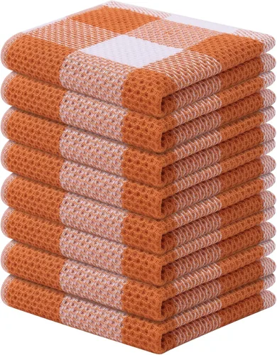 Miniatura 57 de Mordimy Toallas de cocina 100% algodón con tejido de gofre, 13 x 28 pulgadas, paños de cocina súper suaves y absorbentes para secar platos, paquete