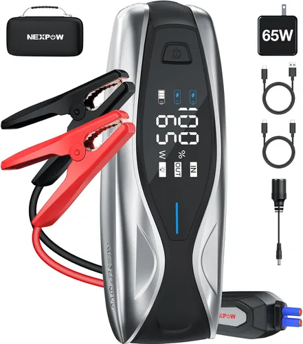 Miniatura 10 de NEXPOW Arrancador de coche X7 3000A, batería portátil de 12 V con carga rápida bidireccional PD de 60 W, pantalla HD de 3.2 pulgadas, hasta 12 L