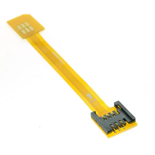Miniatura 2 de cablecc GSM CDMA estándar UIM SIM Card Kit macho a hembra extensión suave plana FPC cable extensor 3.9 in