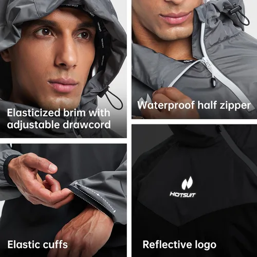 Miniatura 5 de HOTSUIT Traje de sauna para hombre, chaqueta de sauna, pantalón, gimnasio, entrenamiento, trajes de sudor