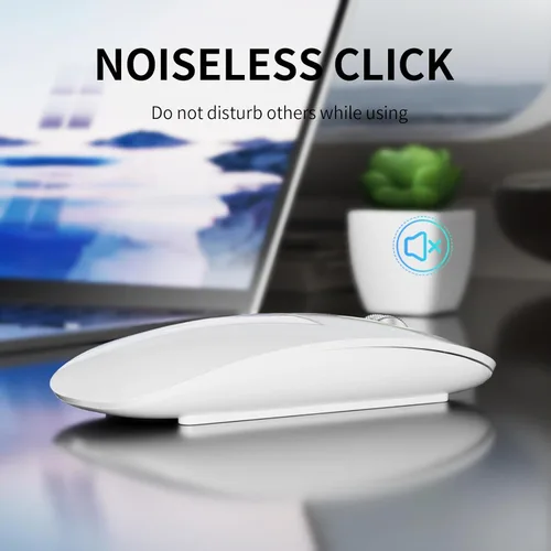 Miniatura 5 de TENMOS M18 Mouse Bluetooth, Mouse inalámbrico recargable USB C, Mouse silencioso de triple modo (Bluetooth dual+USB) para computadora, portátil