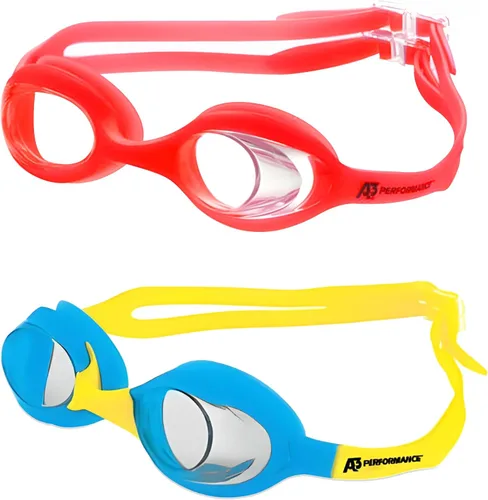 Miniatura 9 de A3 Flex Youth Swim Goggles 3-10 Leak-Free & Comfortable Kids Swim Goggles Easy Adjust Split Head Straps Aqua/Amarillo