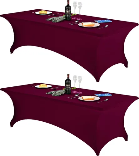Miniatura 160 de FORLIFE - Funda de mesa de elastano, mantel ajustado de 4 pies para mesas rectangulares, funda elástica para patio, universal para bodas, banquetes