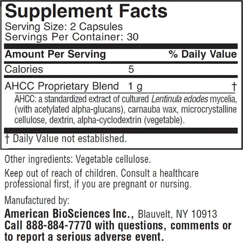 Miniatura 2 de American BioSciences ImmPower AHCC - Suplemento de hongos herbarios, 500 mg por cápsula para apoyo inmunológico, mantiene la actividad natural