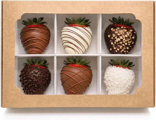 Zealax Cajas de Panadería Kraft con Ventana y Divisores, Embalaje de Galletas, Pequeñas Golosinas para Regalar, Cajas de Macarons, Cajas de