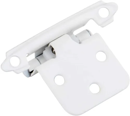 Miniatura 2 de Silverline SH5001-WT Bisagra empotrada de cierre automático de 0.047 in de grosor, herrajes para gabinete, superposición de montaje frontal