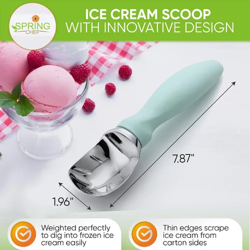 Miniatura 2 de Spring Chef - Cuchara de helado de metal resistente - Cuchara de helado apta para lavavajillas - Pala de helado comercial - Utensilios de cocina