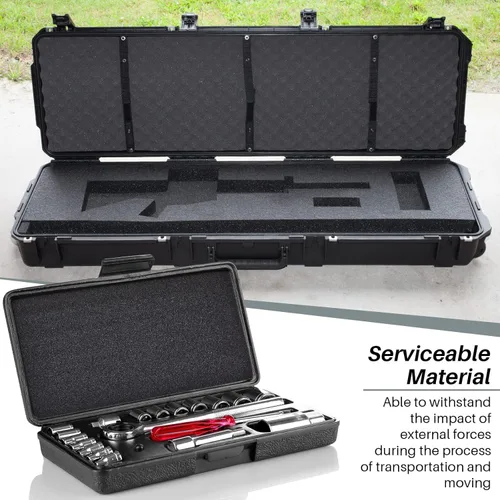 Miniatura 6 de Ramede Hoja de Espuma de Polietileno Personalizable 54 x 16 x 2 Pulgadas Almohadilla de Inserción de Espuma Negra para Estuche de Empaque de Armas