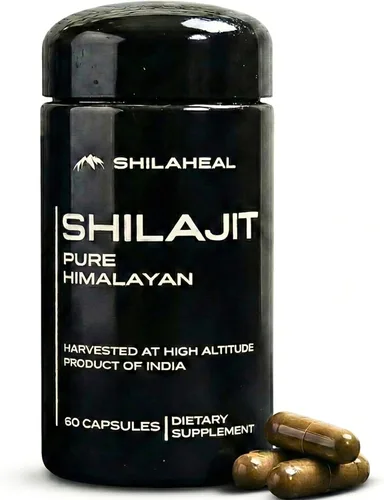 Cápsulas naturales de shilajit del Himalaya, alto ácido fúlvico y más de 85 oligominerales, probado en laboratorio para pureza, suplemento natural