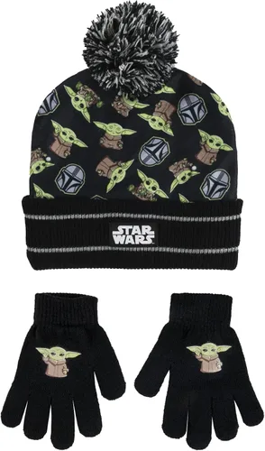 Star Wars Mandalorian - Juego de gorro y guantes para niño