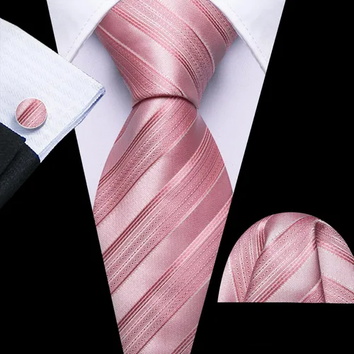 Miniatura 244 de Barry.Wang Juego de corbatas para hombre, corbata de seda a rayas, tejido a cuadros, gemelos formales, negocios, boda
