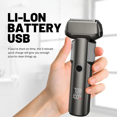 Miniatura 6 de Afeitadoras de aluminio para hombres, afeitadoras de viaje profesionales, maquinillas de afeitar eléctricas para afeitarse la cara, maquinilla