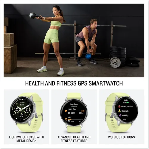 Miniatura 3 de Garmin Venu 4, 1.772 in, reloj inteligente GPS avanzado con rastreador de fitness, pantalla AMOLED de 1.4 pulgadas, linterna incorporada, 12 días