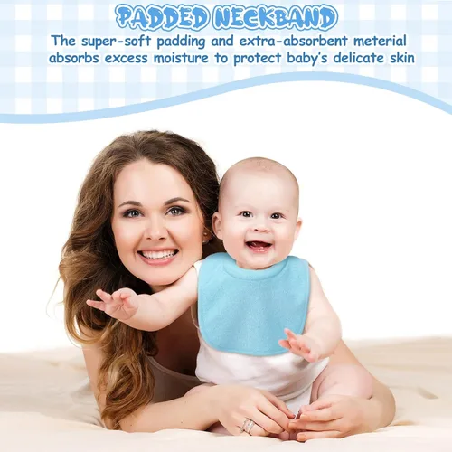 Miniatura 5 de Twistover Baberos para recién nacidos, baberos de alimentación para babear y dentición, cómodo babero para bebé con cuello absorbente acolchado