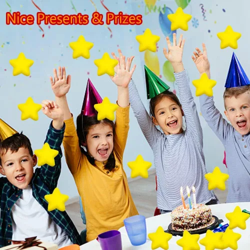 Miniatura 6 de 24 bolas de estrés de estrella, mini bolas de espuma para apretar, juguetes amarillos para aliviar la ansiedad para recompensas escolares, premios