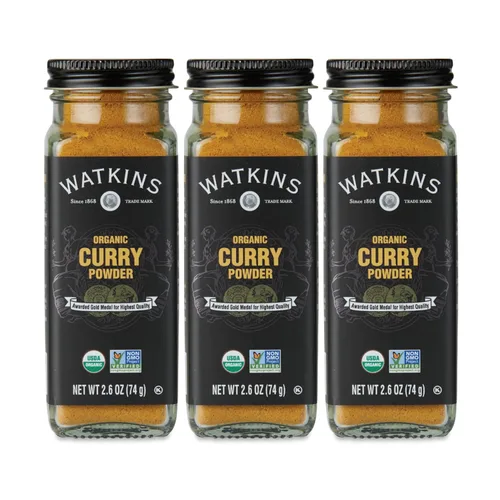 Watkins Curry en polvo orgánico, tarro de 2.6 onzas, paquete de 3