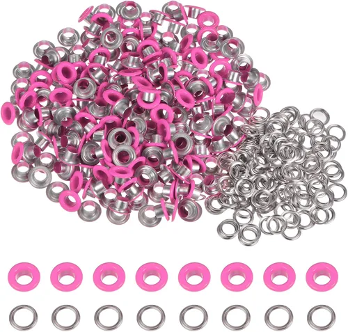 Miniatura 68 de HARFINGTON Juego de 200 ojales redondos de color de 0.394 pulgadas, ojales metálicos con arandelas para álbumes de recortes, zapatos, ropa, lona