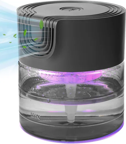 Purificadores de aire de agua para el hogar, purificador de aire silencioso a base de agua de velocidad variable con luz nocturna de 7 colores,