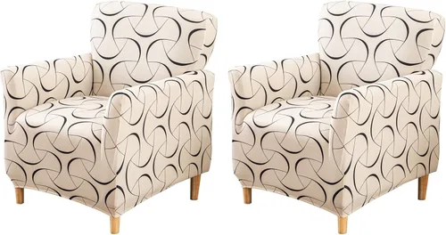 Miniatura 63 de FUANGUI Funda para Sillón de Banquete con Brazos Fundas para Sillas Elásticas Funda para Sillón Club Funda Suave para Sillón Sofá Cubiertas 03