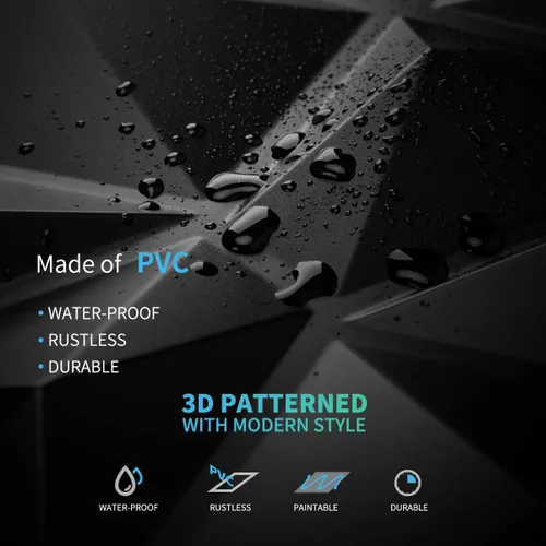 Miniatura 6 de Art3d Paneles decorativos de pared 3D con diseño de diamante, 12 x 12 pulgadas, negro mate para decoración del hogar y la oficina (paquete de 33)