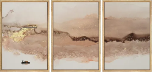 Miniatura 78 de NWT Lienzo enmarcado para pared, juego de arte en acuarela pastel, bosque de montaña oscura, naturaleza silvestre, ilustraciones de arte moderno