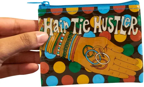 Miniatura 25 de Blue Q Monedero, hecho de 95% plástico reciclado. Práctica pequeña bolsa con cremallera para guardar monedas, tarjetas de regalo, auriculares, más.