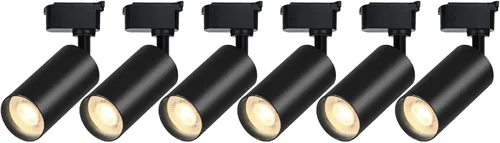 Miniatura 4 de Cabezales de iluminación de pista LED negros Bravsekai (sin rieles de pista), 2 luces de 10 W regulables, cabezal de luces de pista adecuado