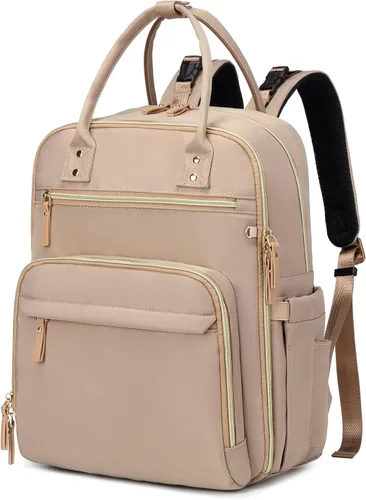 Miniatura 8 de LORADI Mochila grande de 18 bolsillos para pañales con bolsillos impermeables y hebilla para cochecito, bolso convertible para bebé (Negro, Grande)