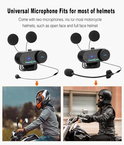 Miniatura 6 de TCOM VB - Casco de motocicleta con Bluetooth para uso compartido de música, sistemas de comunicación de intercomunicación universales de 800 M